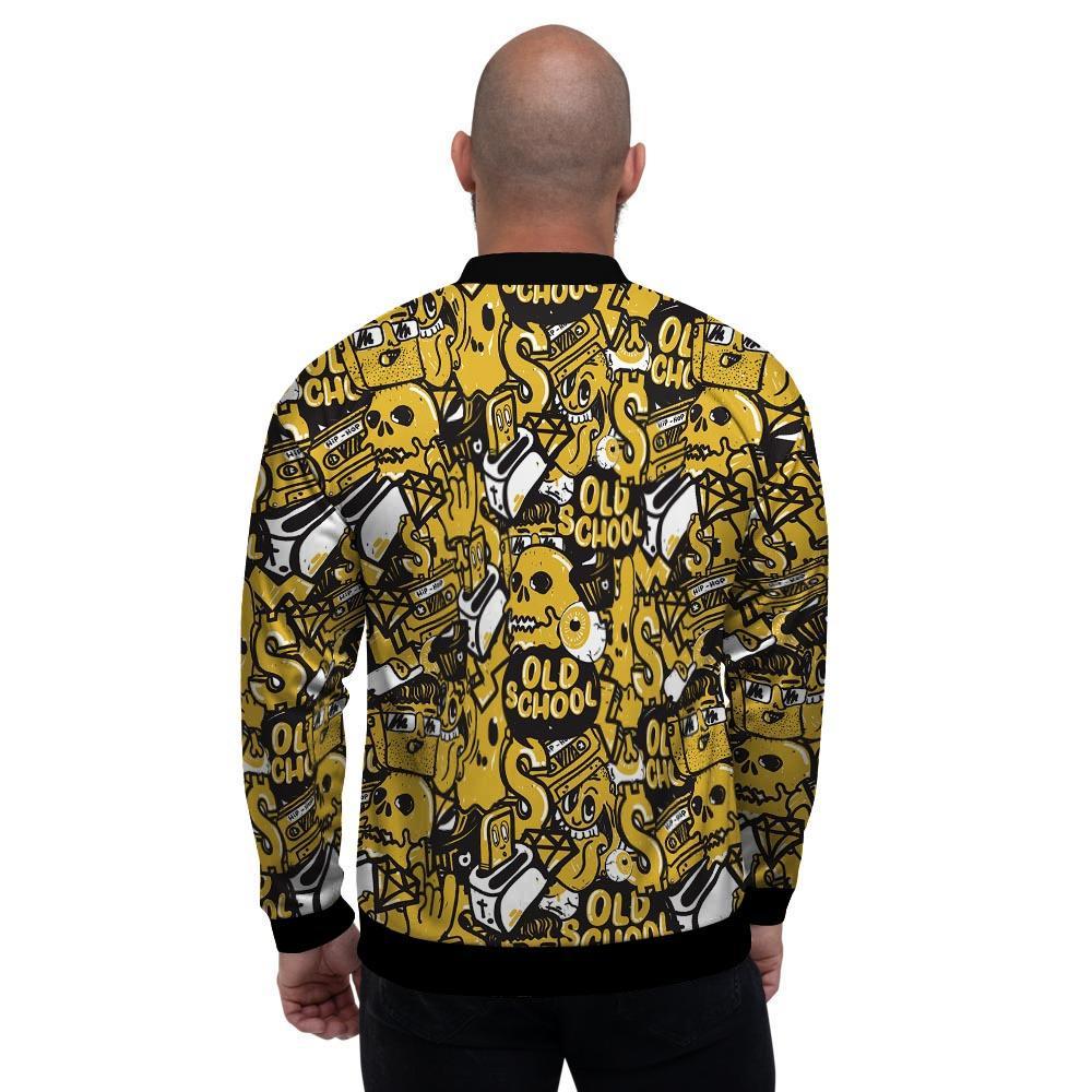 Old School HipHop Print Men's Bomber Jacket-grizzshop