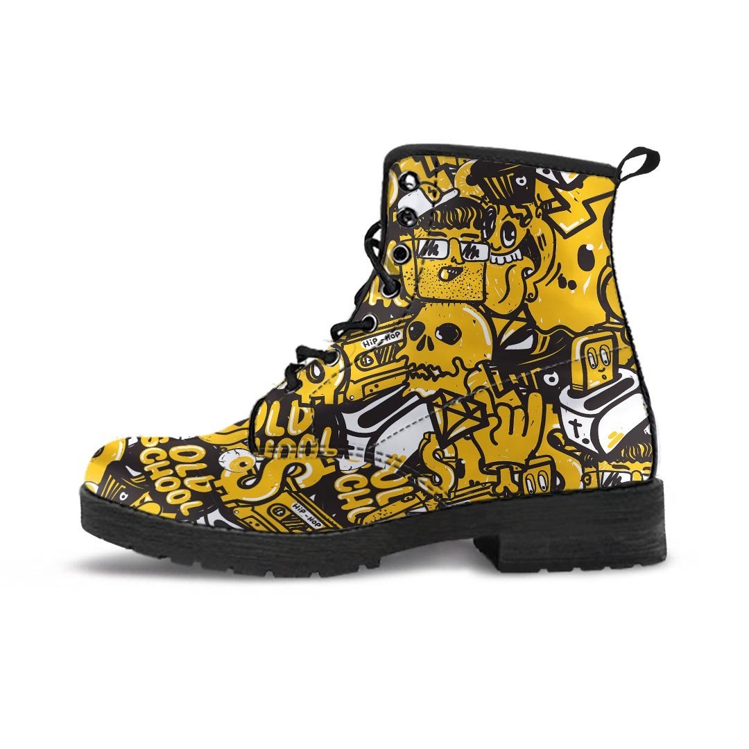 Old School HipHop Print Men's Boots-grizzshop