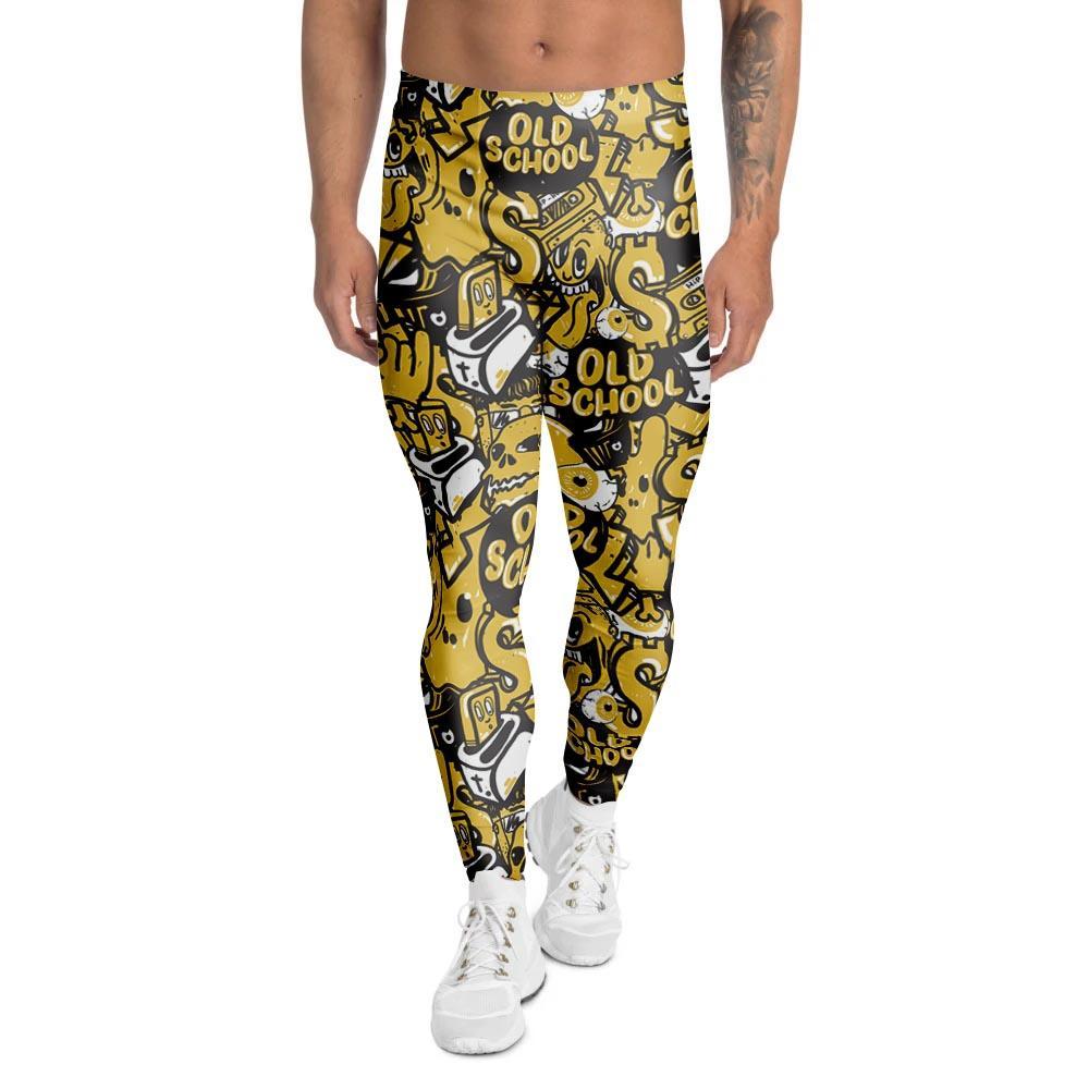 Old School HipHop Print Men's Leggings-grizzshop