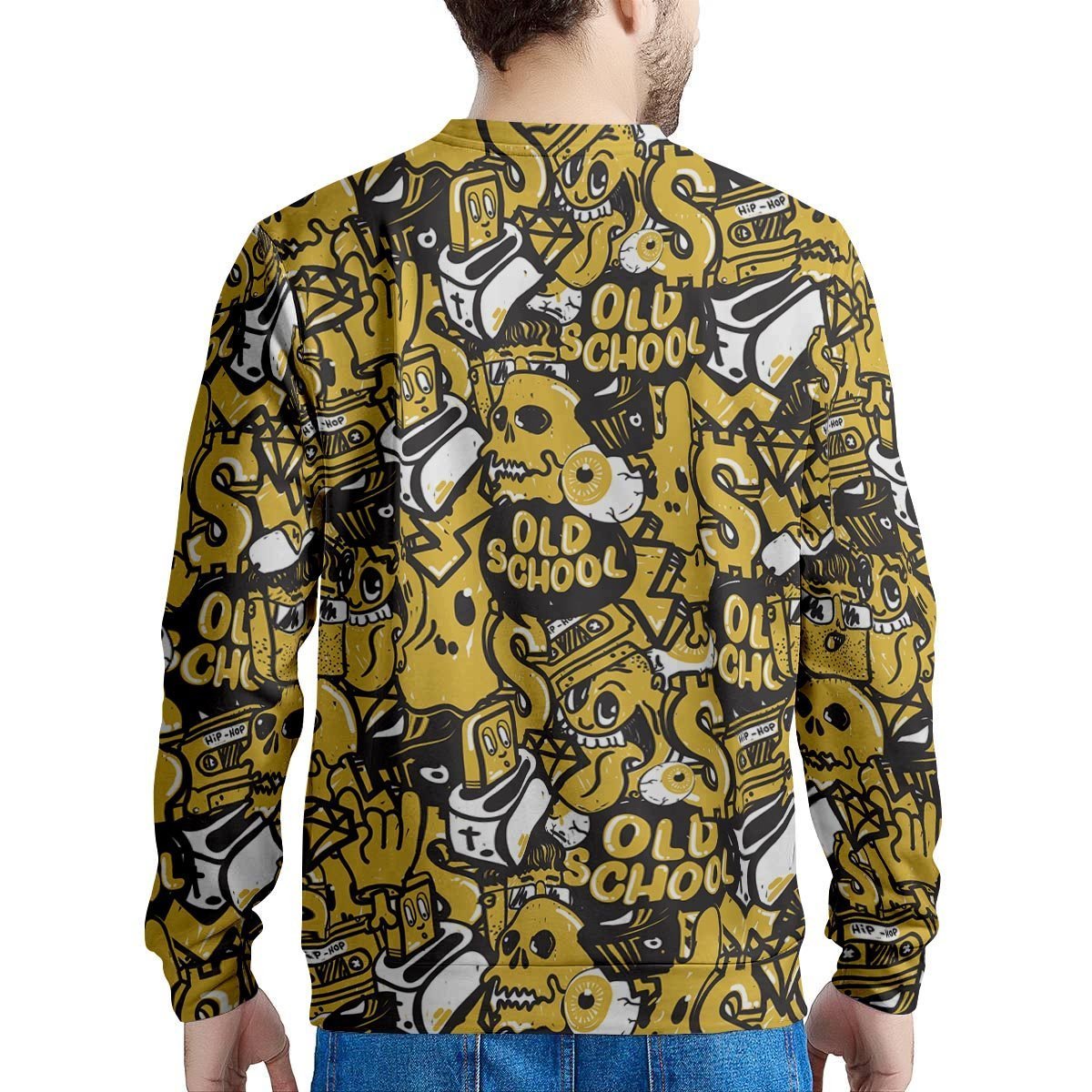 Old School HipHop Print Men's Sweatshirt-grizzshop