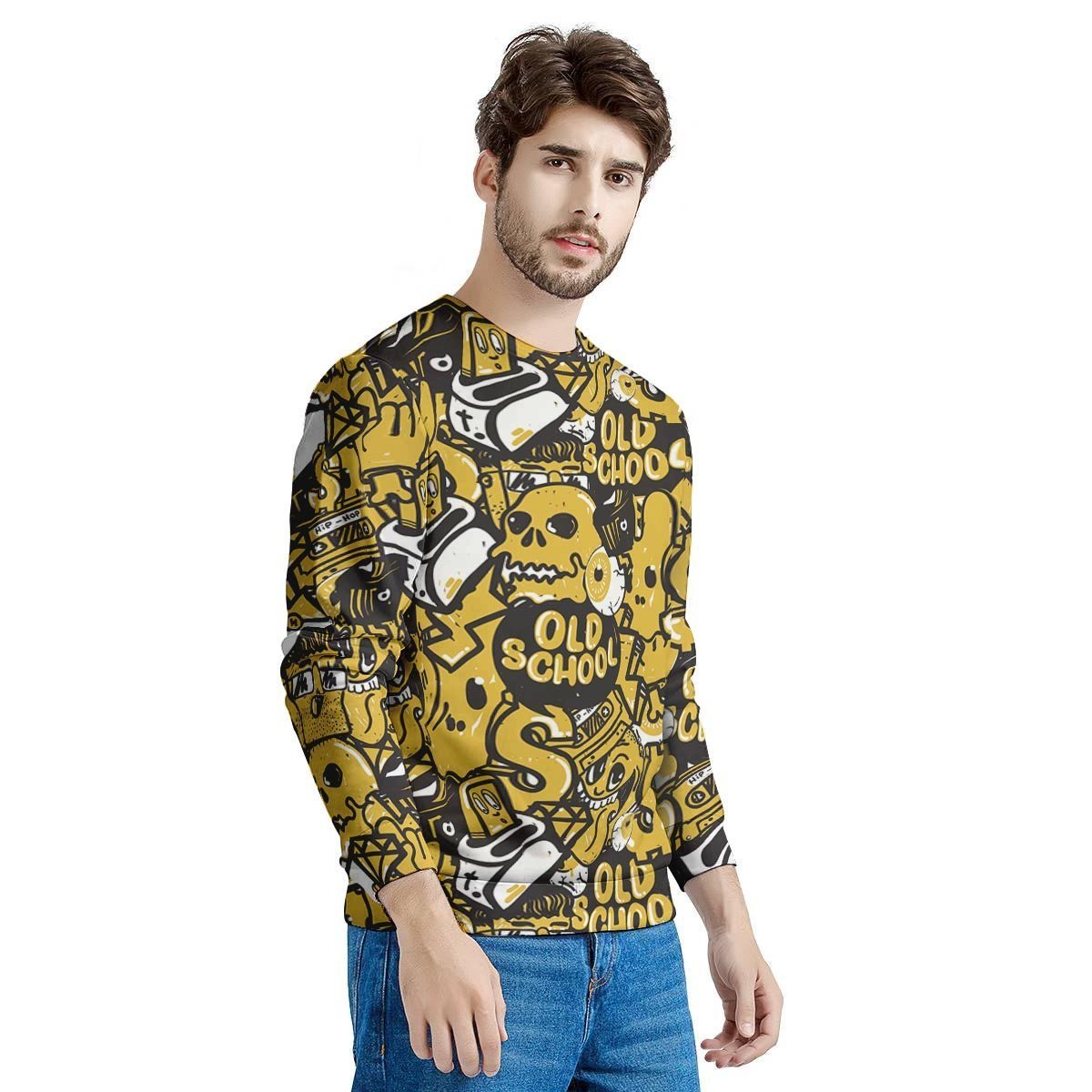 Old School HipHop Print Men's Sweatshirt-grizzshop