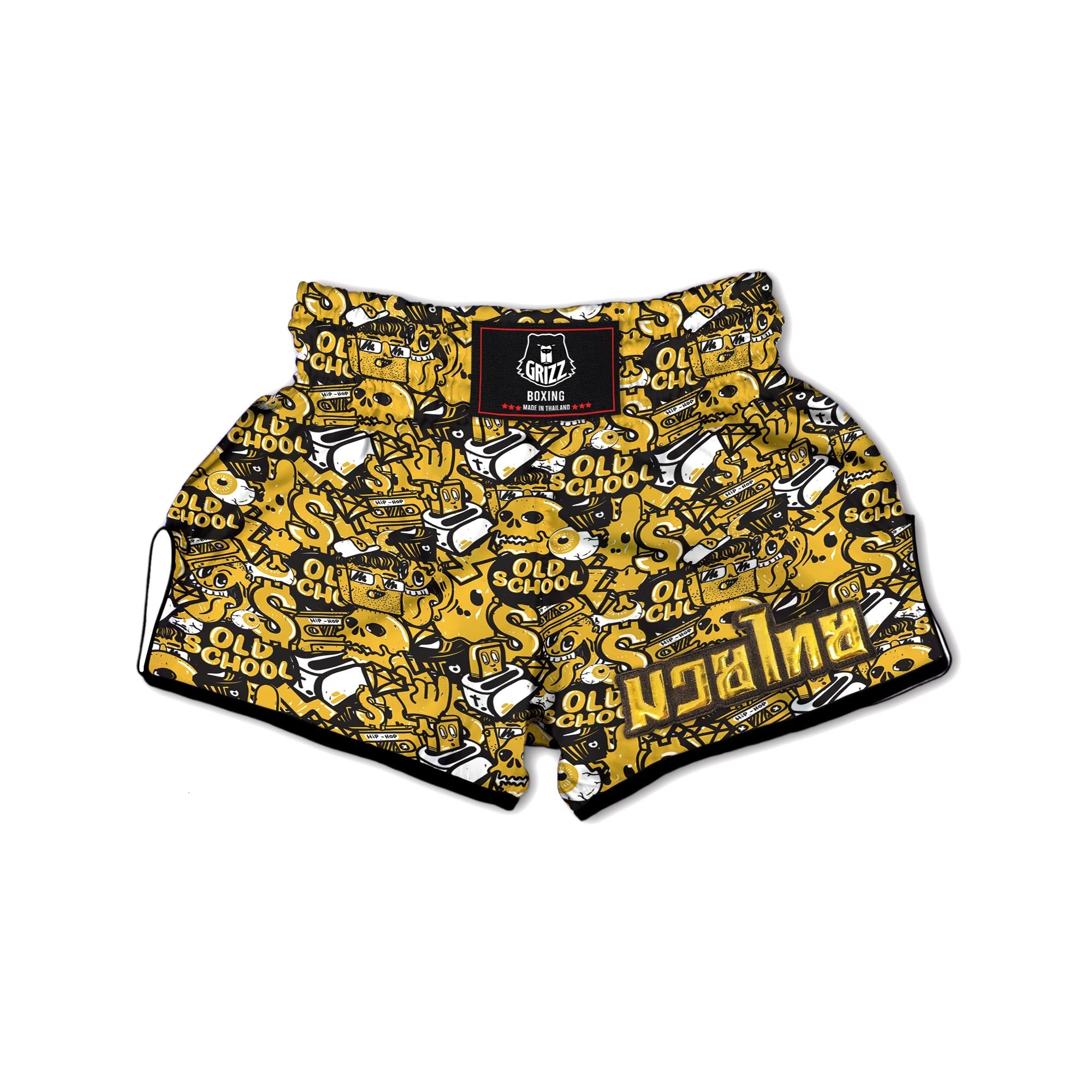 Old School HipHop Print Muay Thai Boxing Shorts-grizzshop