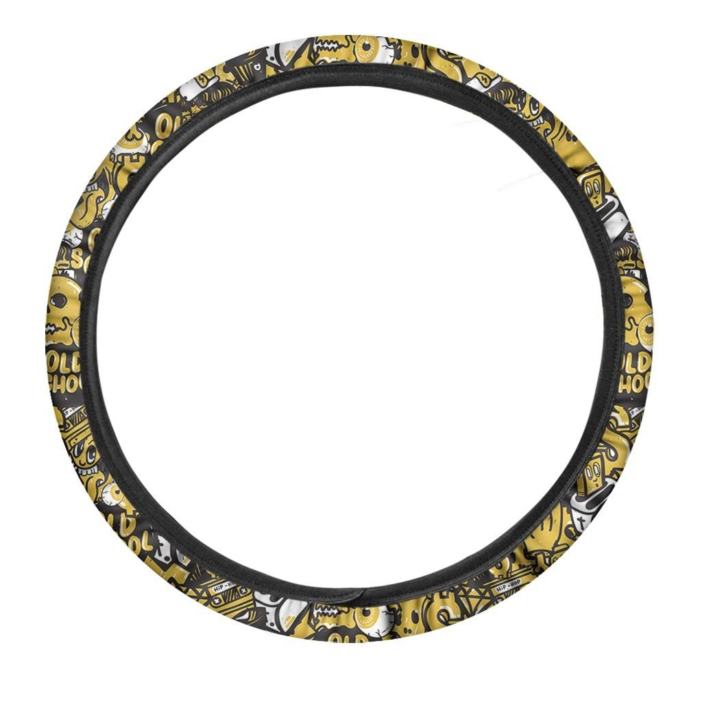 Old School HipHop Print Steering Wheel Cover-grizzshop