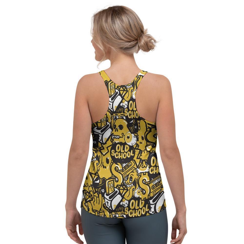 Old School HipHop Print Women's Racerback Tank Top-grizzshop