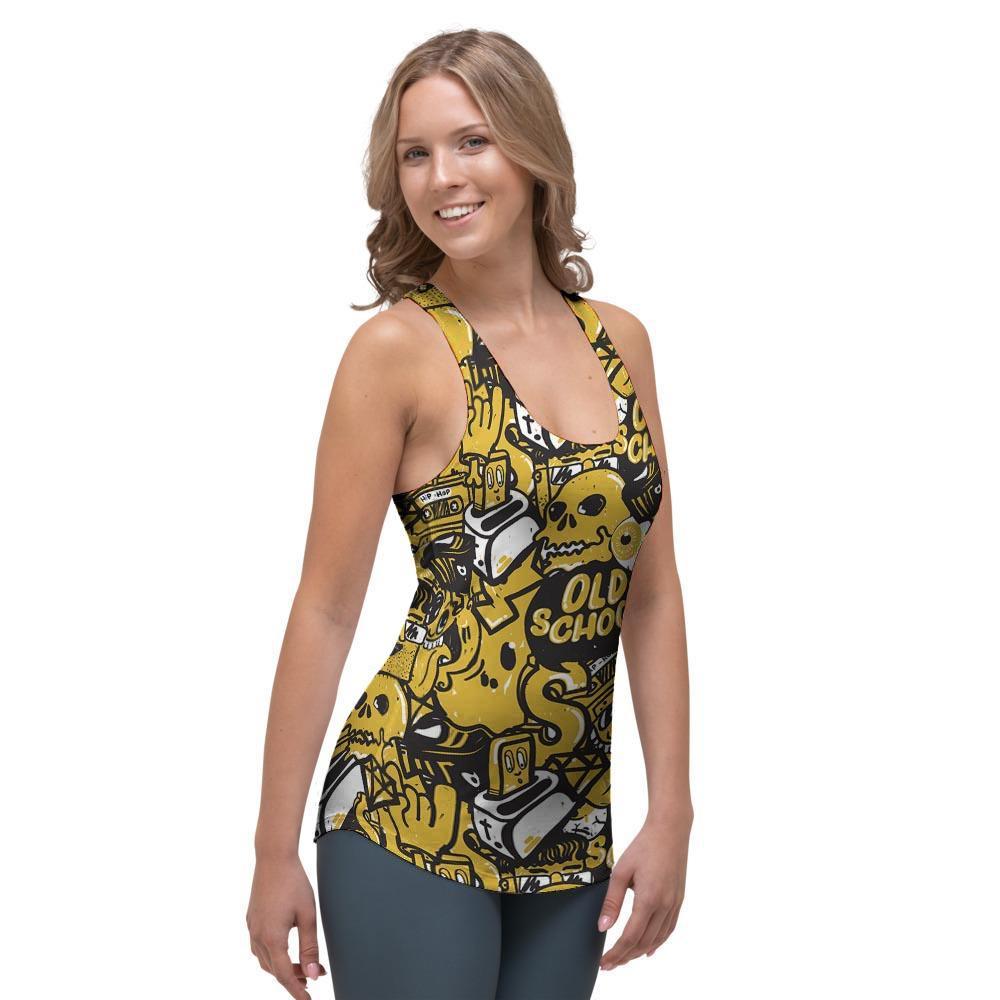 Old School HipHop Print Women's Racerback Tank Top-grizzshop