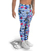 Old School Sailor Striped Print Pattern Men's Leggings-grizzshop