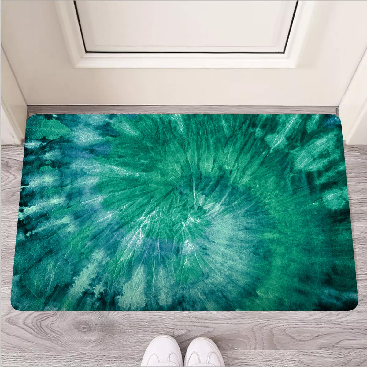 Olive Green Tie Dye Door Mat-grizzshop
