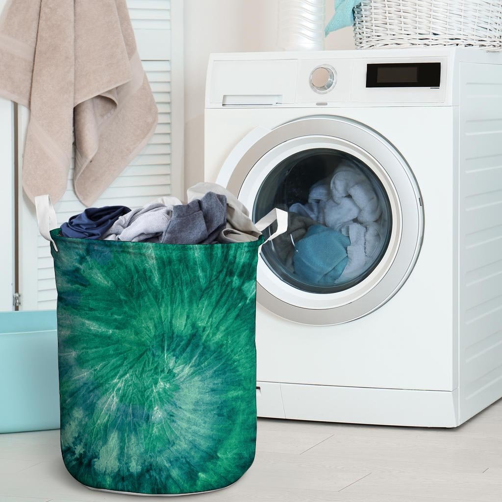 Olive Green Tie Dye Laundry Basket-grizzshop