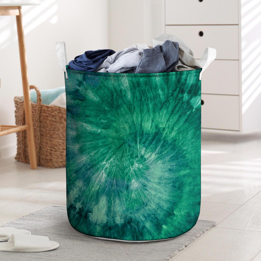 Olive Green Tie Dye Laundry Basket-grizzshop