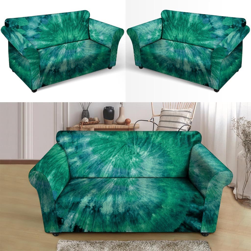 Olive Green Tie Dye Loveseat Cover-grizzshop