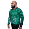 Olive Green Tie Dye Men's Bomber Jacket-grizzshop