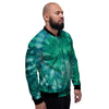 Olive Green Tie Dye Men's Bomber Jacket-grizzshop