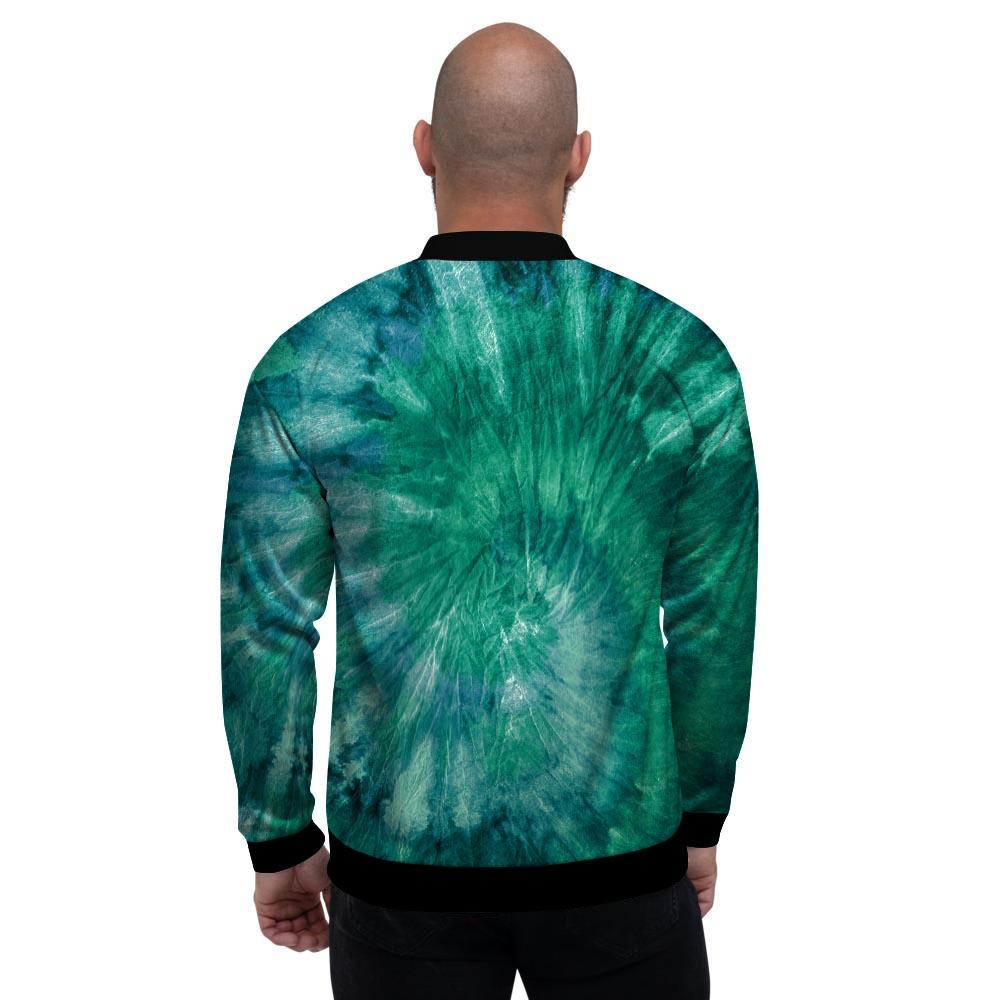 Olive Green Tie Dye Men's Bomber Jacket-grizzshop