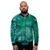 Olive Green Tie Dye Men's Bomber Jacket-grizzshop