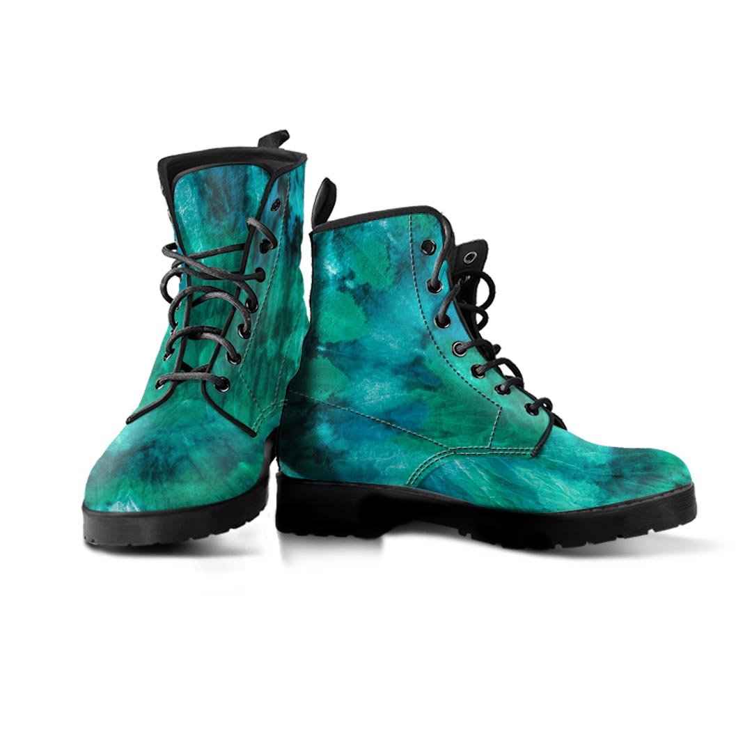 Olive Green Tie Dye Men's Boots-grizzshop