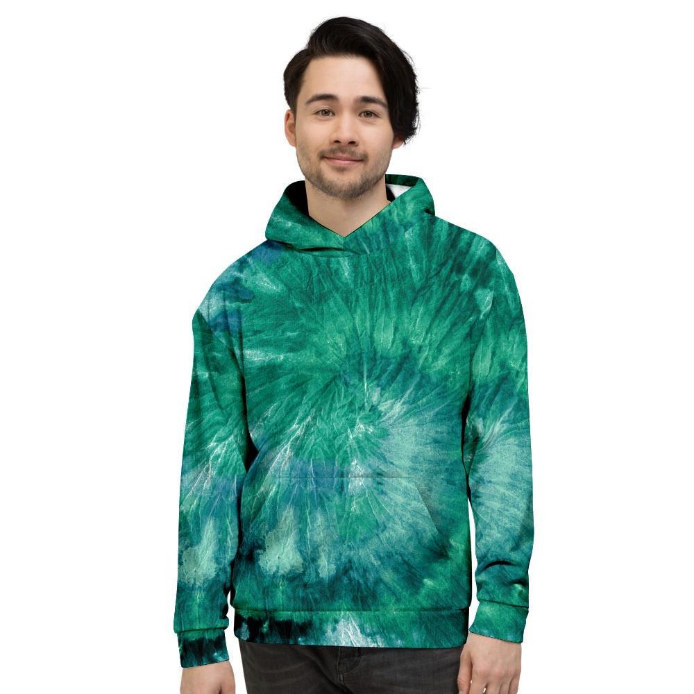 Olive Green Tie Dye Men's Hoodie-grizzshop