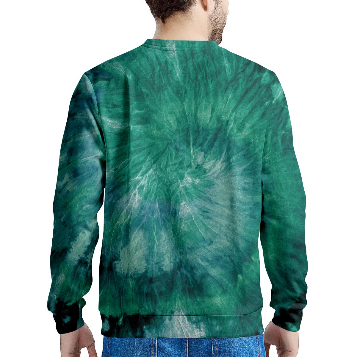 Olive Green Tie Dye Men's Sweatshirt-grizzshop