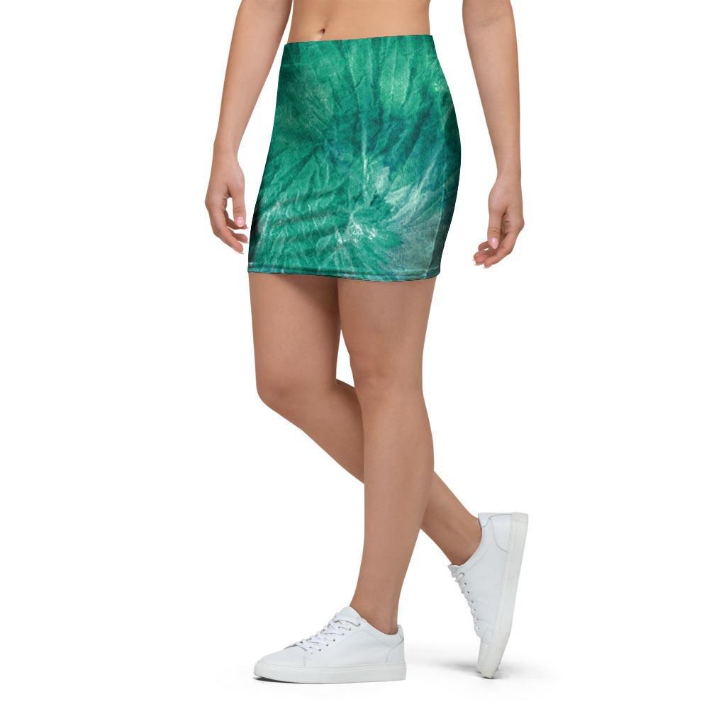 Olive Green Tie Dye Mini Skirt-grizzshop