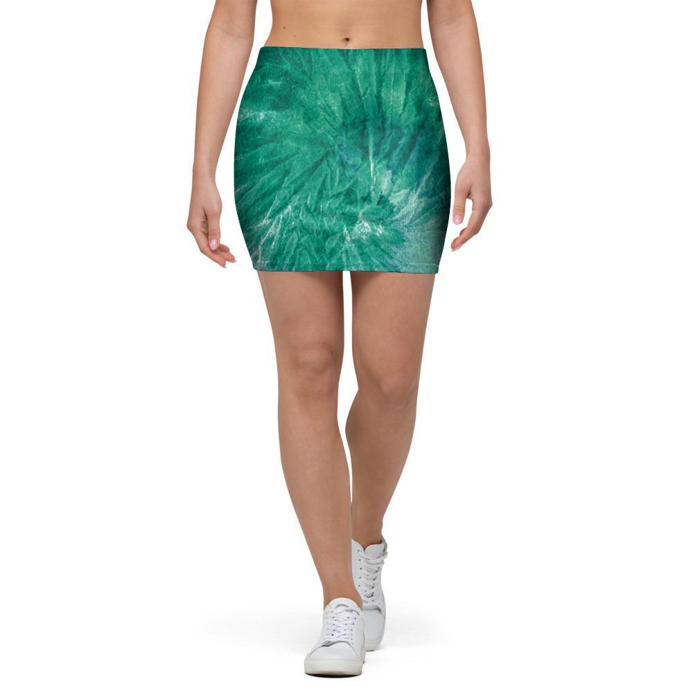 Olive Green Tie Dye Mini Skirt-grizzshop