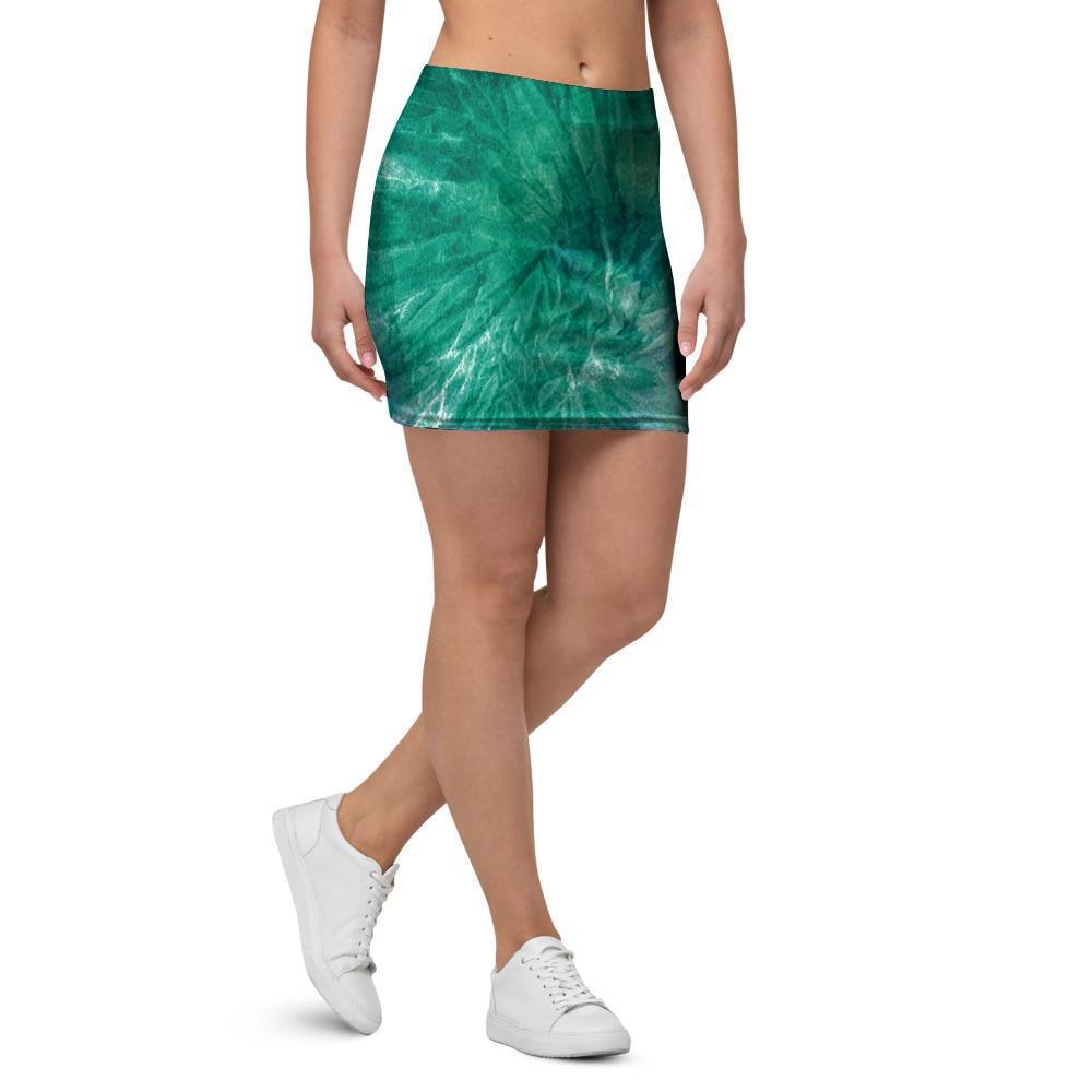 Olive Green Tie Dye Mini Skirt-grizzshop