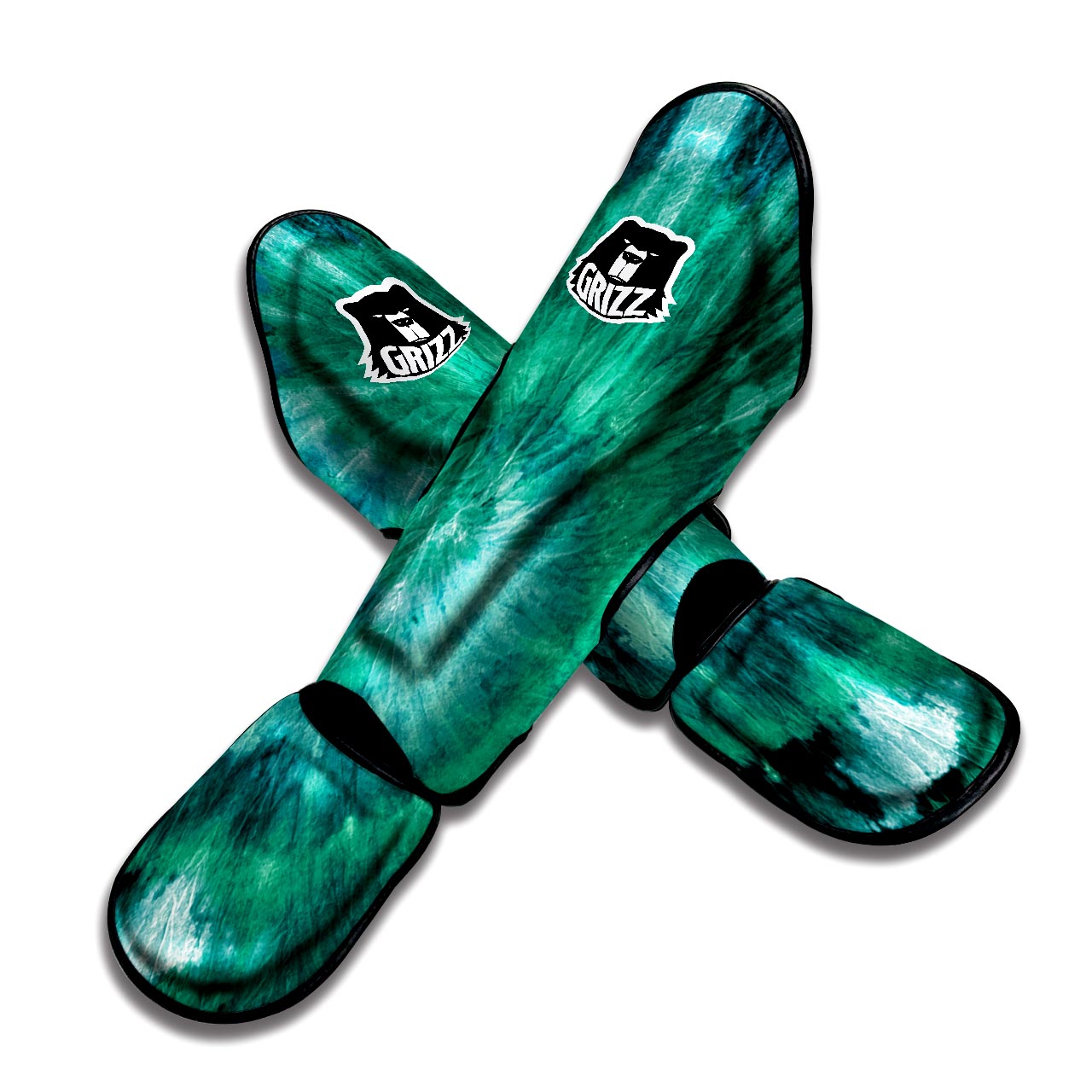 Olive Green Tie Dye Muay Thai Shin Guard-grizzshop