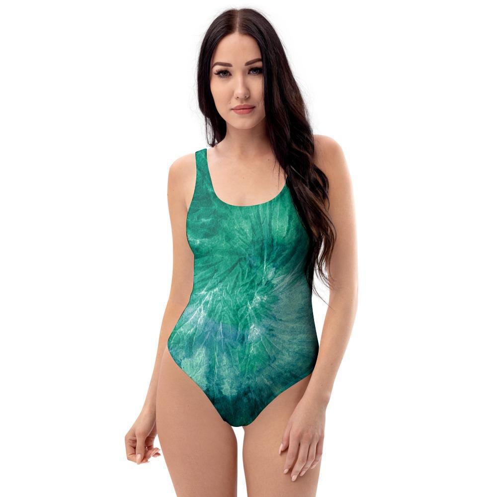 Olive Green Tie Dye One Piece Swimsuite-grizzshop