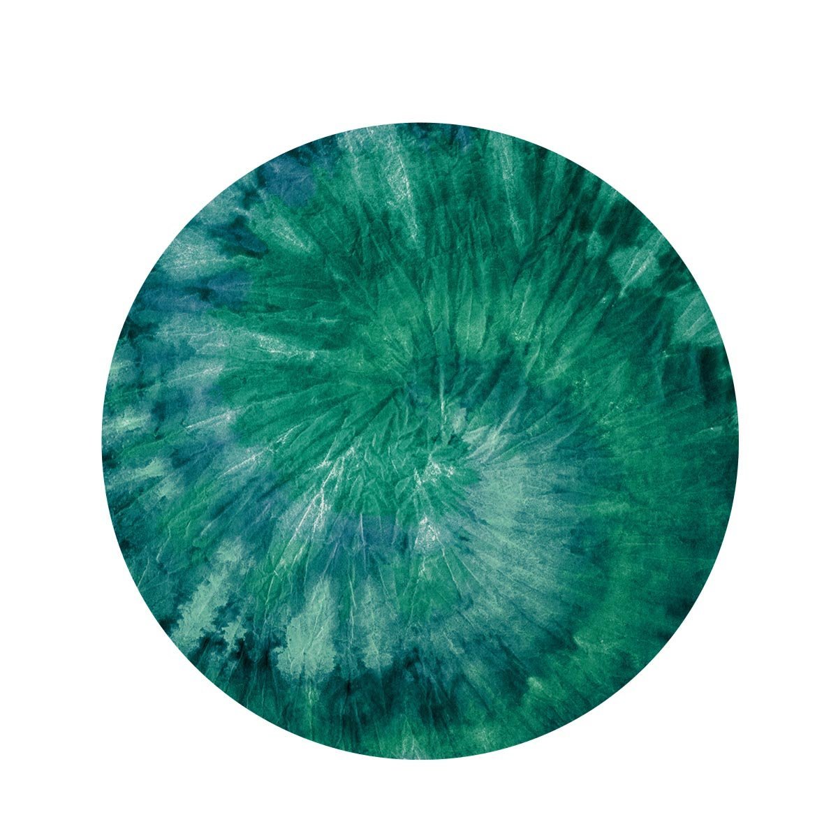 Olive Green Tie Dye Round Rug-grizzshop