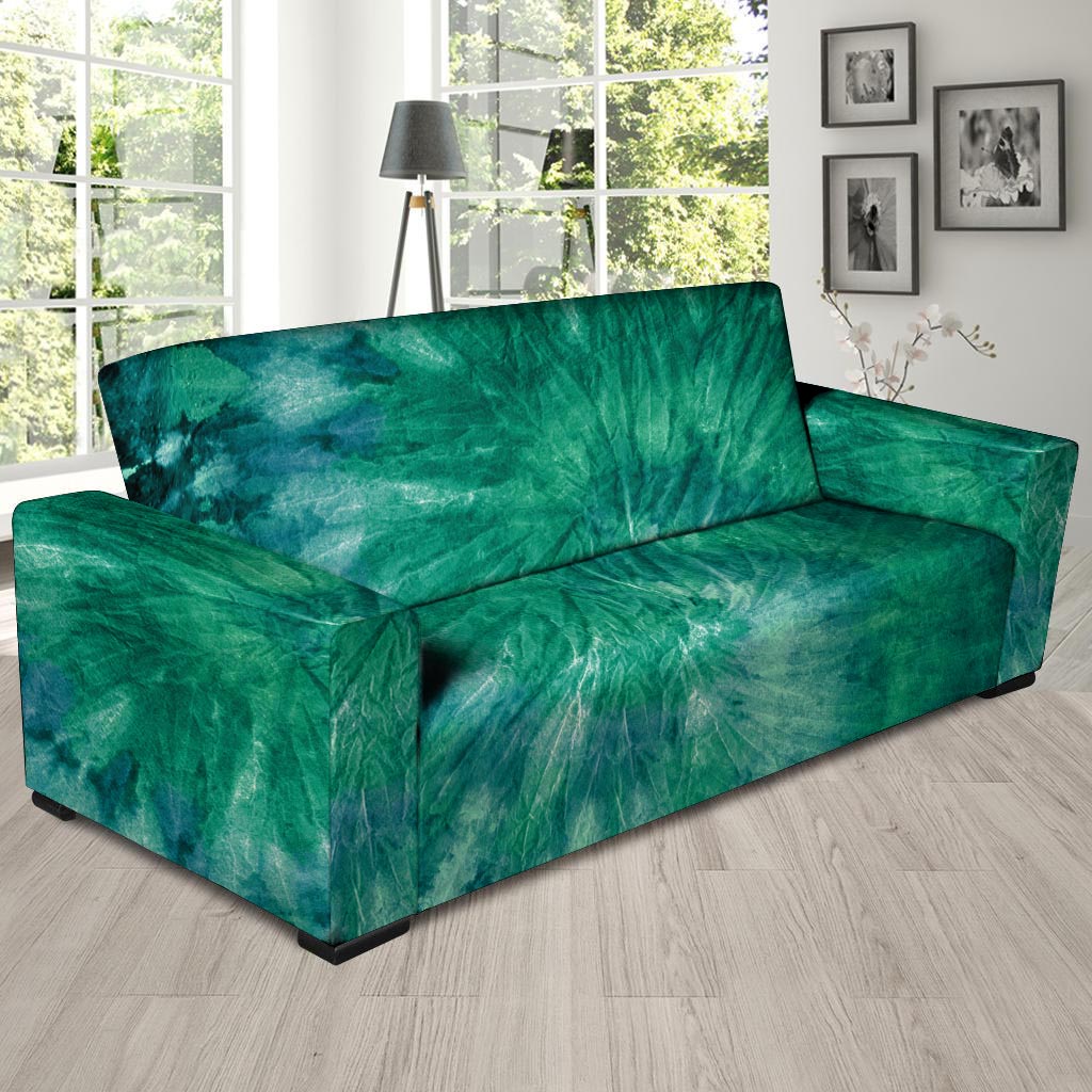 Olive Green Tie Dye Sofa Cover-grizzshop