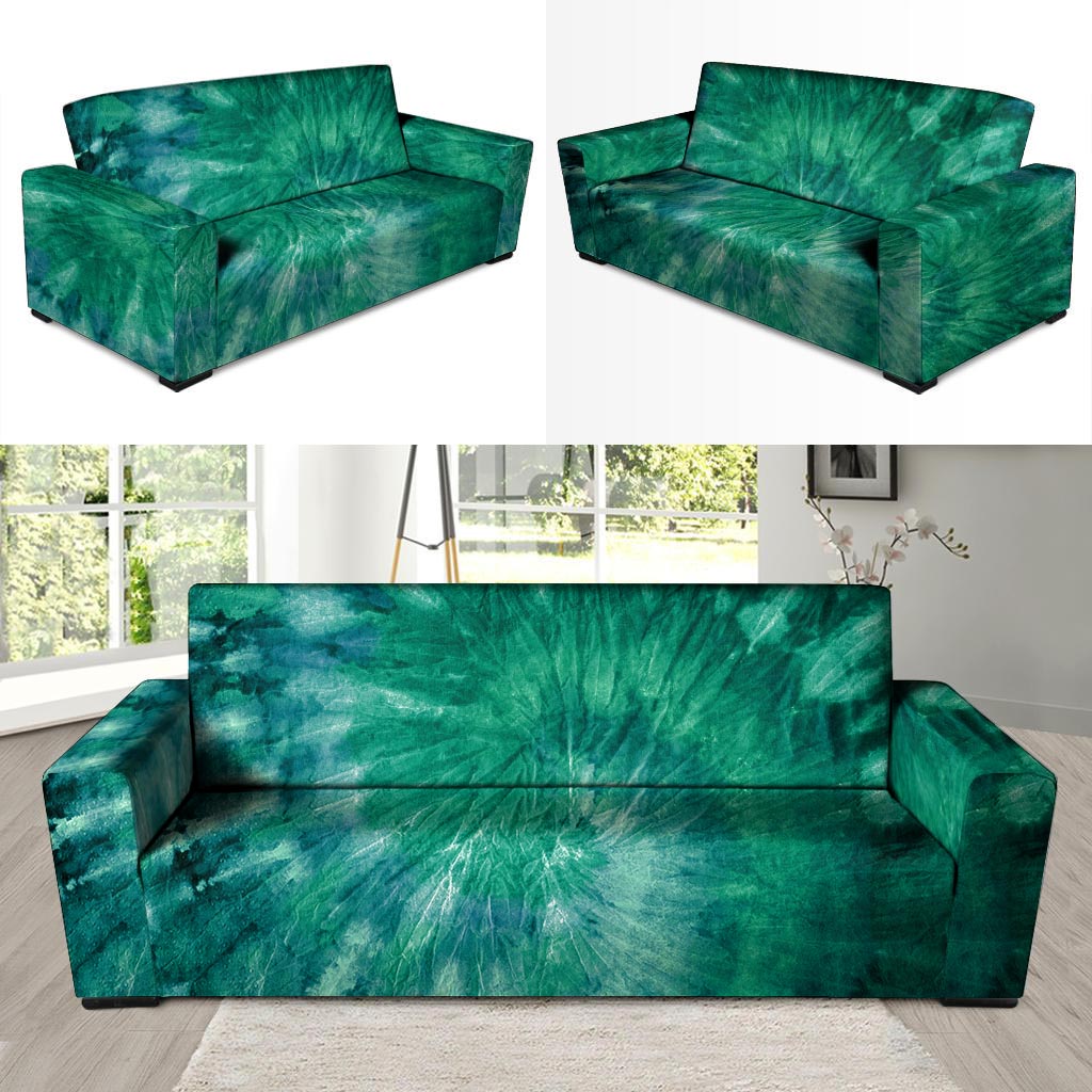 Olive Green Tie Dye Sofa Cover-grizzshop