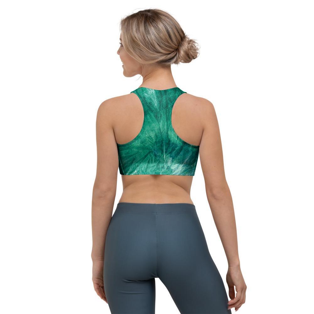 Olive Green Tie Dye Sports Bra-grizzshop