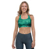 Olive Green Tie Dye Sports Bra-grizzshop