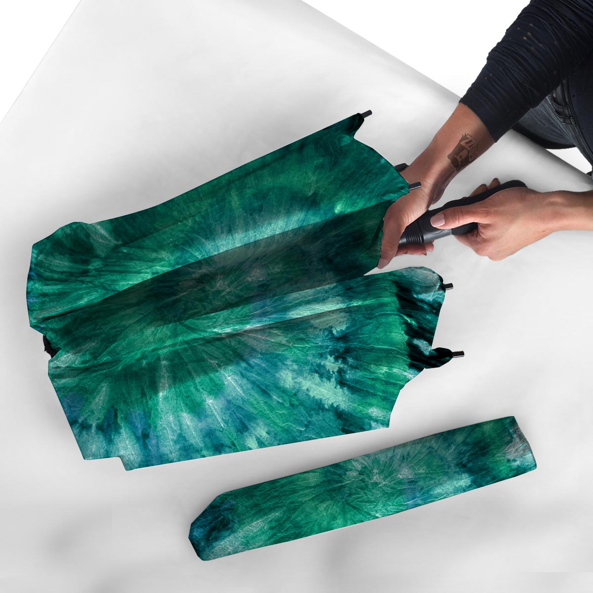 Olive Green Tie Dye Umbrella-grizzshop