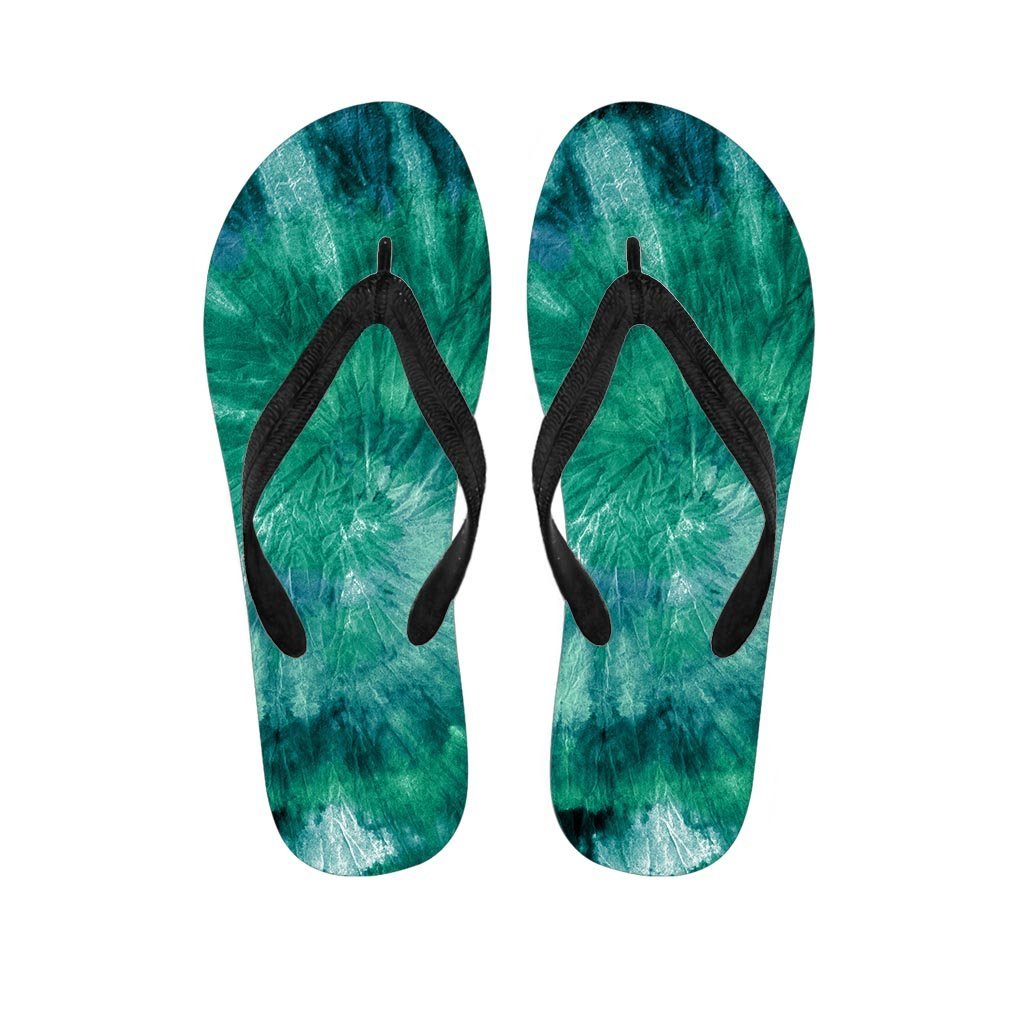 Olive Green Tie Dye Women's Flip Flops-grizzshop