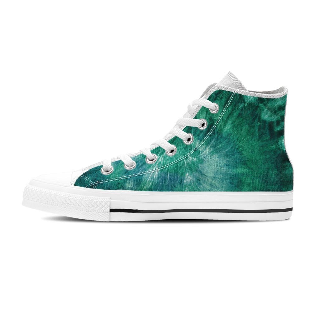Olive Green Tie Dye Women's High Top Shoes-grizzshop