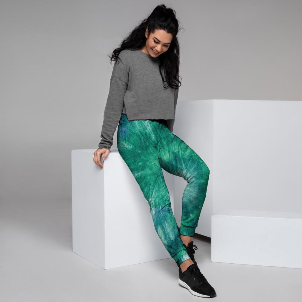 Olive Green Tie Dye Women's Joggers-grizzshop