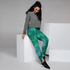 Olive Green Tie Dye Women's Joggers-grizzshop