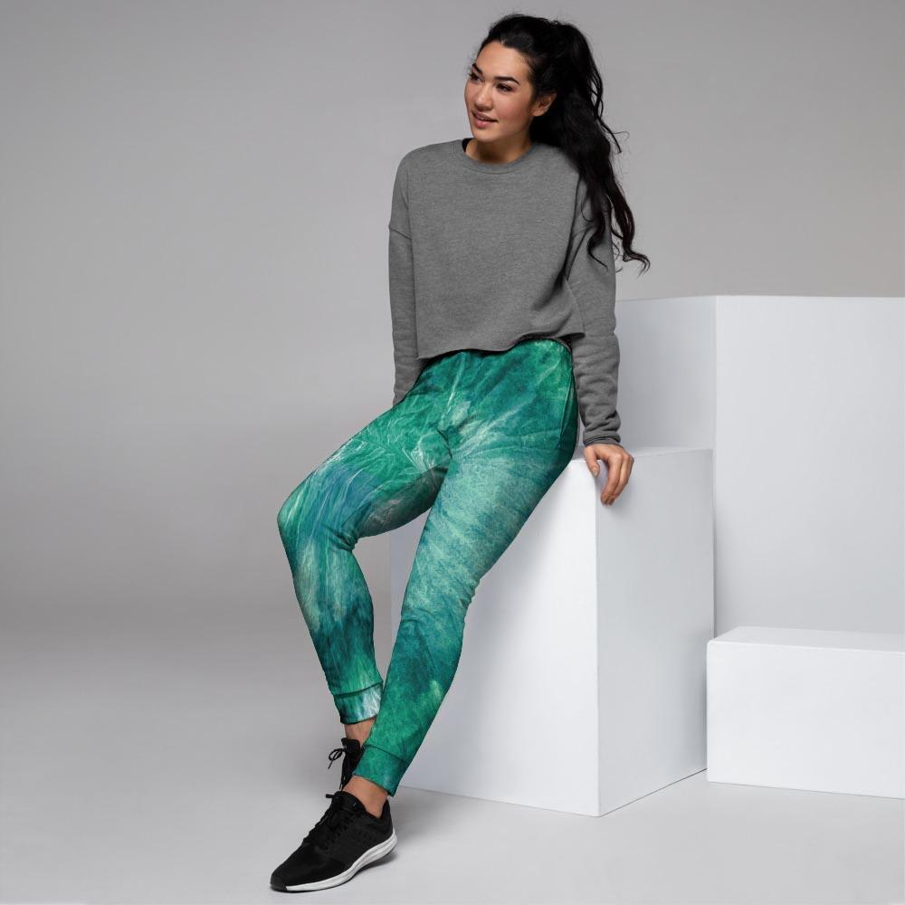 Olive Green Tie Dye Women's Joggers-grizzshop