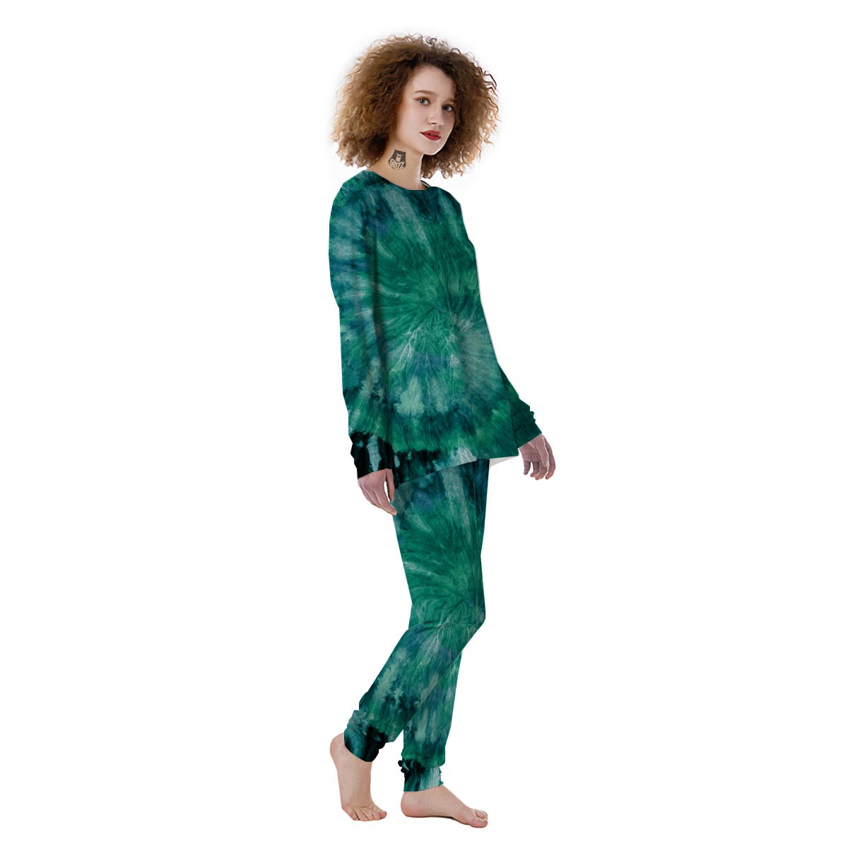 Olive Green Tie Dye Women's Pajamas-grizzshop