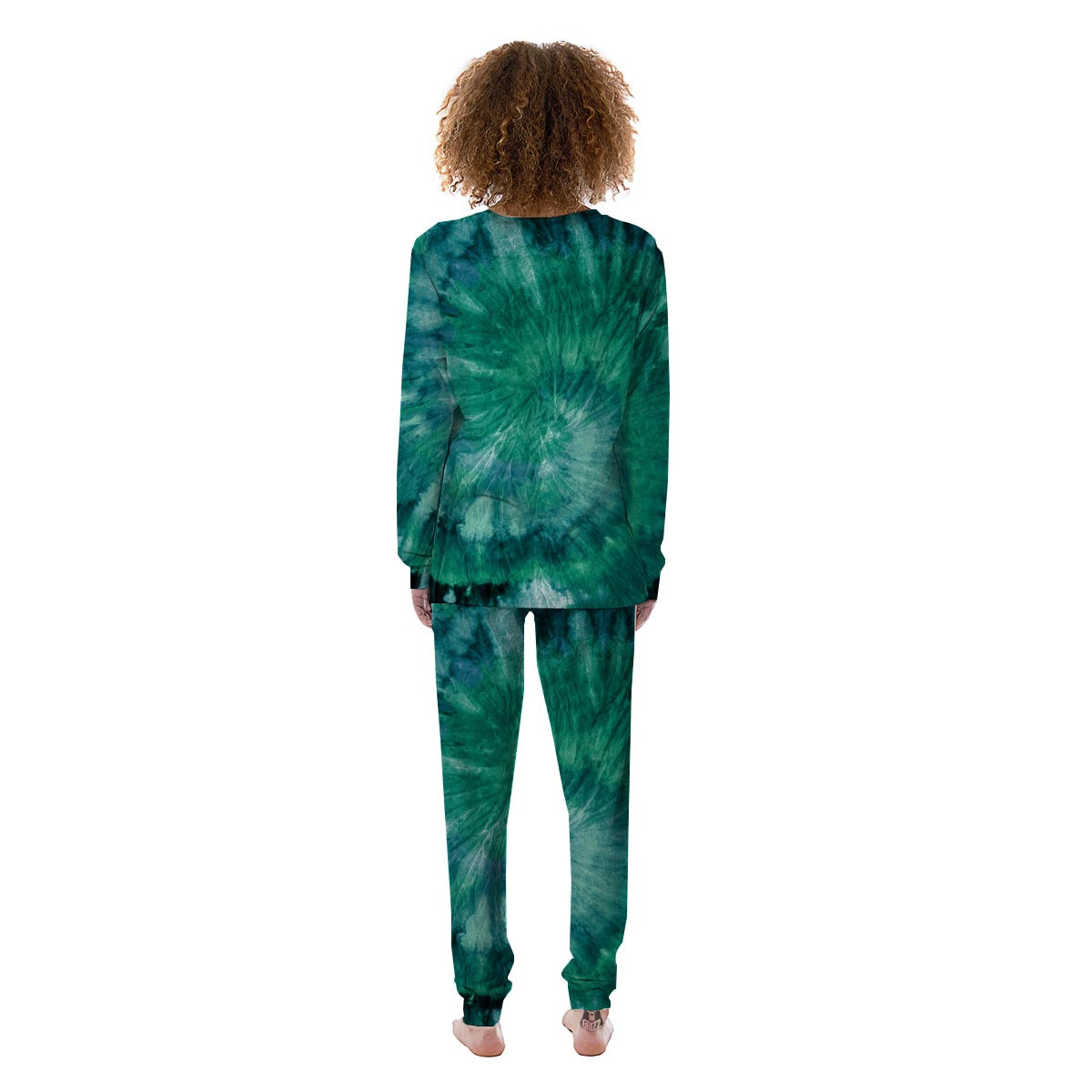 Olive Green Tie Dye Women's Pajamas-grizzshop