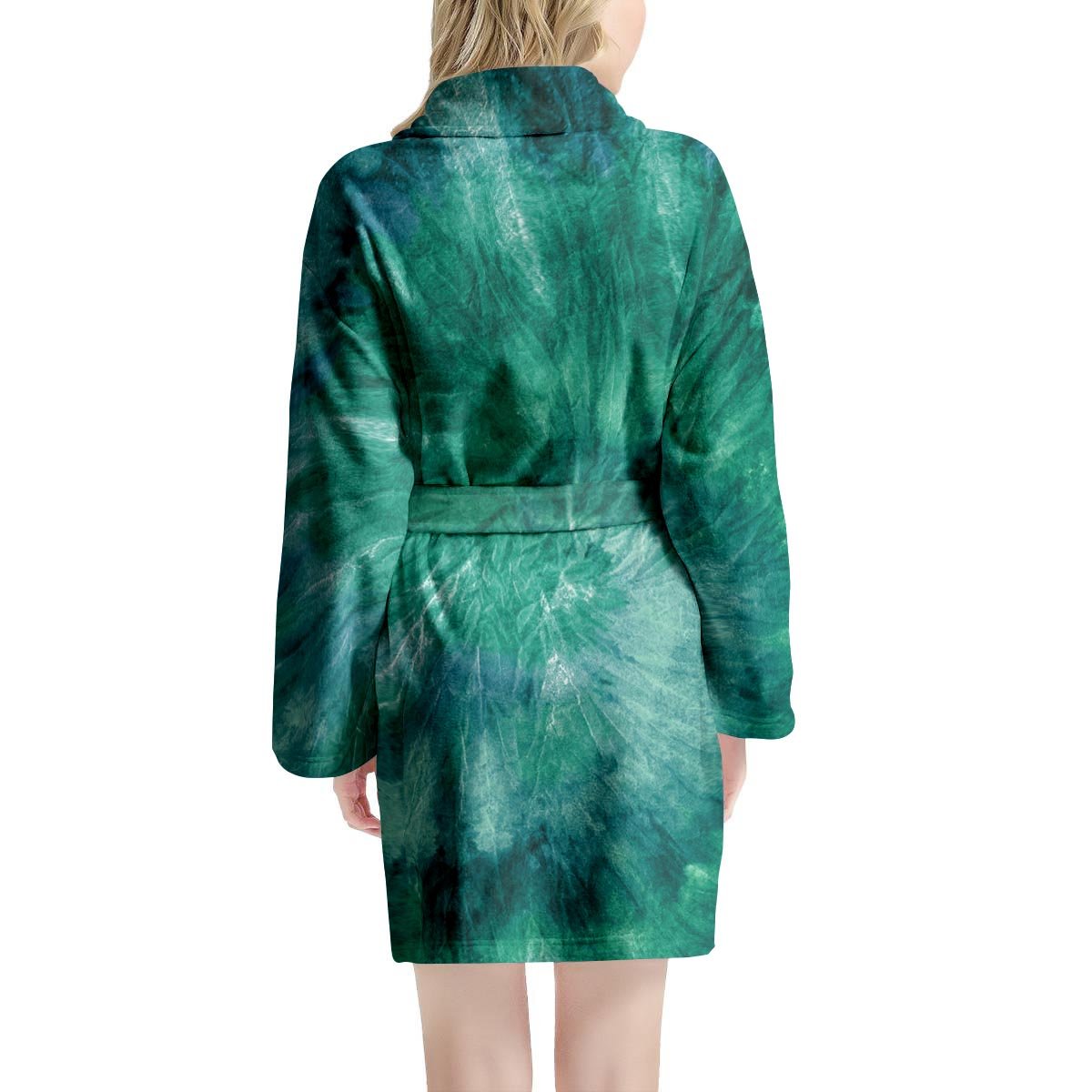 Olive Green Tie Dye Women's Robe-grizzshop