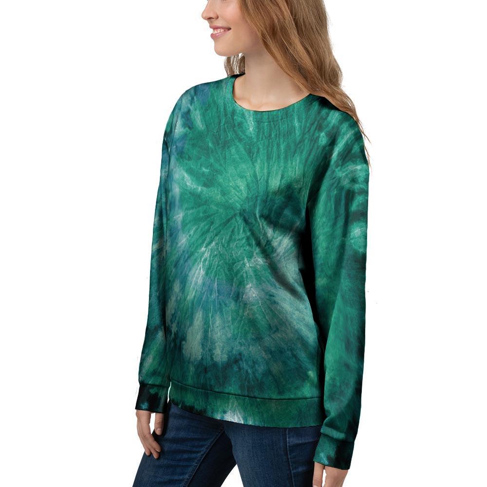 Olive Green Tie Dye Women's Sweatshirt-grizzshop