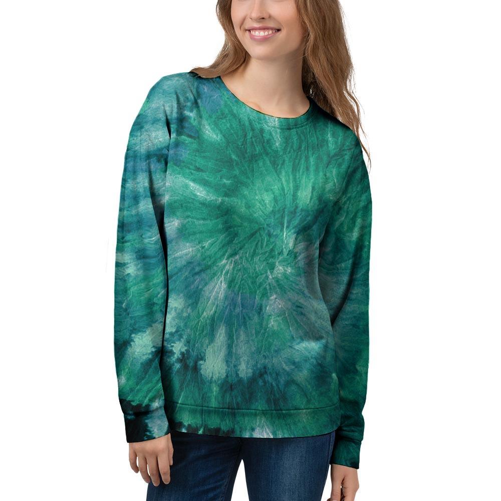 Olive Green Tie Dye Women's Sweatshirt-grizzshop