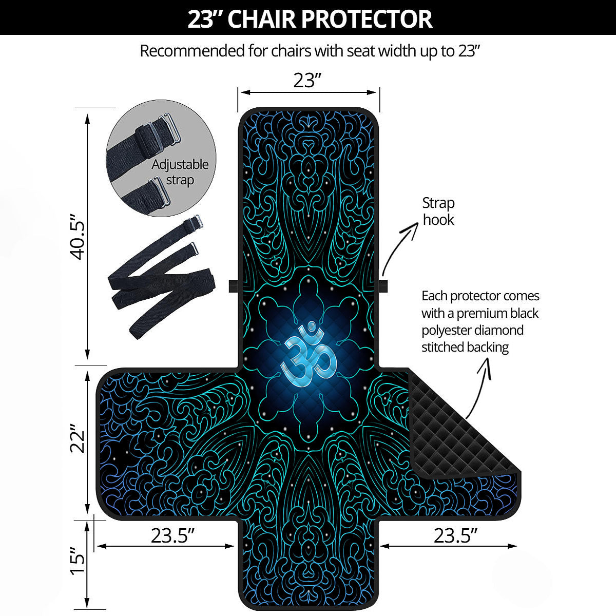 Om Psychedelic Print Armchair Protector-grizzshop