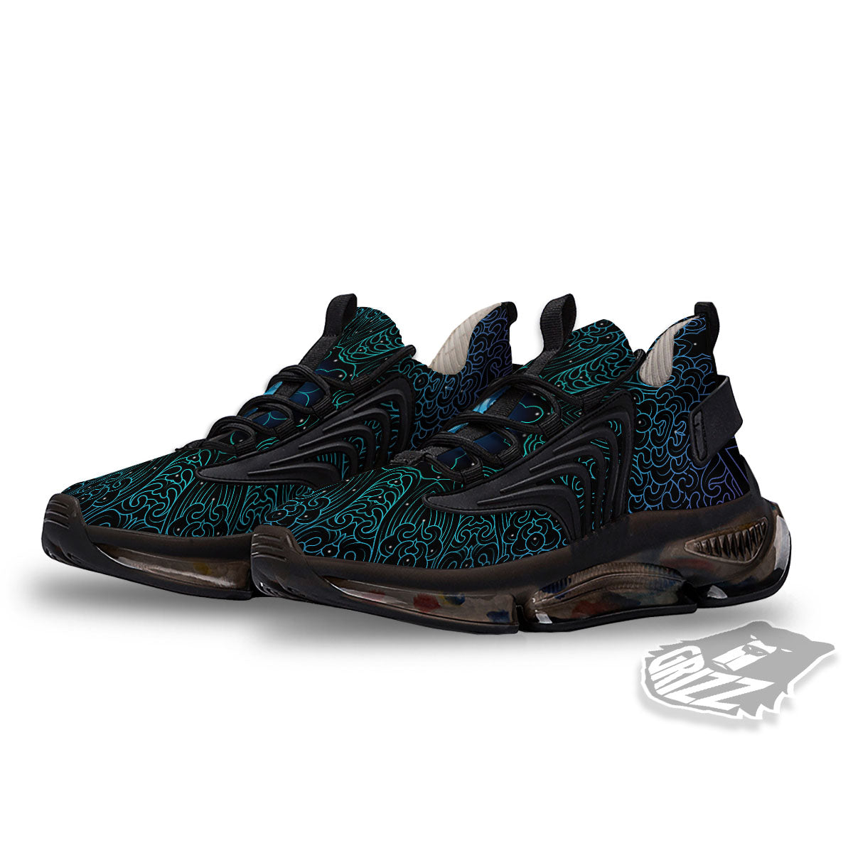 Om Psychedelic Print Black Gym Shoes-grizzshop