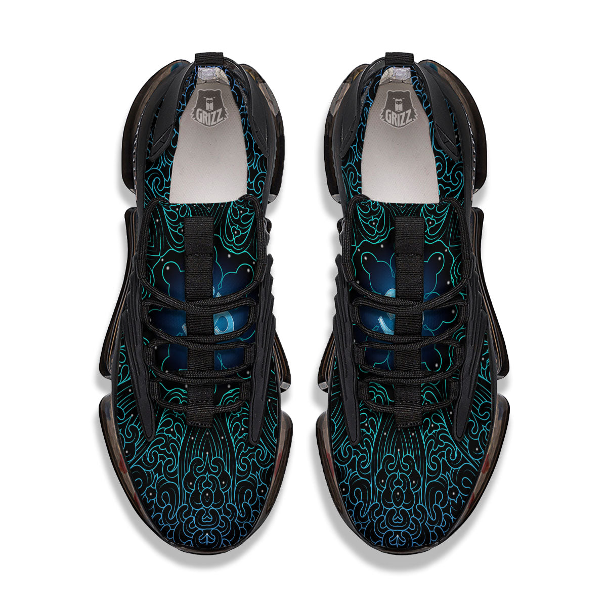Om Psychedelic Print Black Gym Shoes-grizzshop