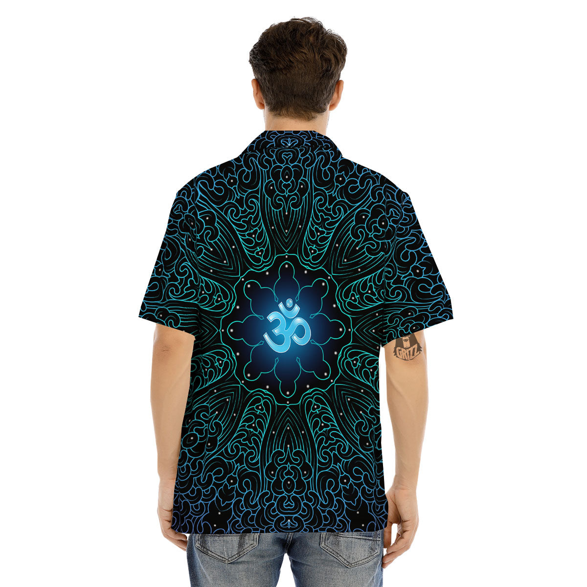 Om Psychedelic Print Men's Hawaiian Shirt-grizzshop