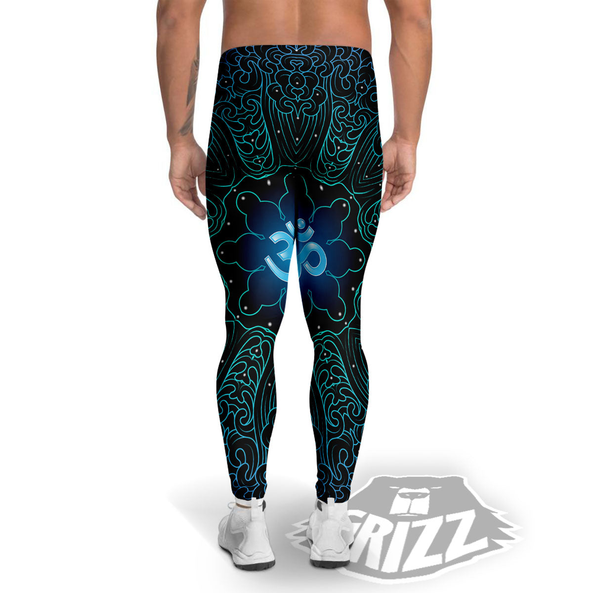 Om Psychedelic Print Men's Leggings-grizzshop