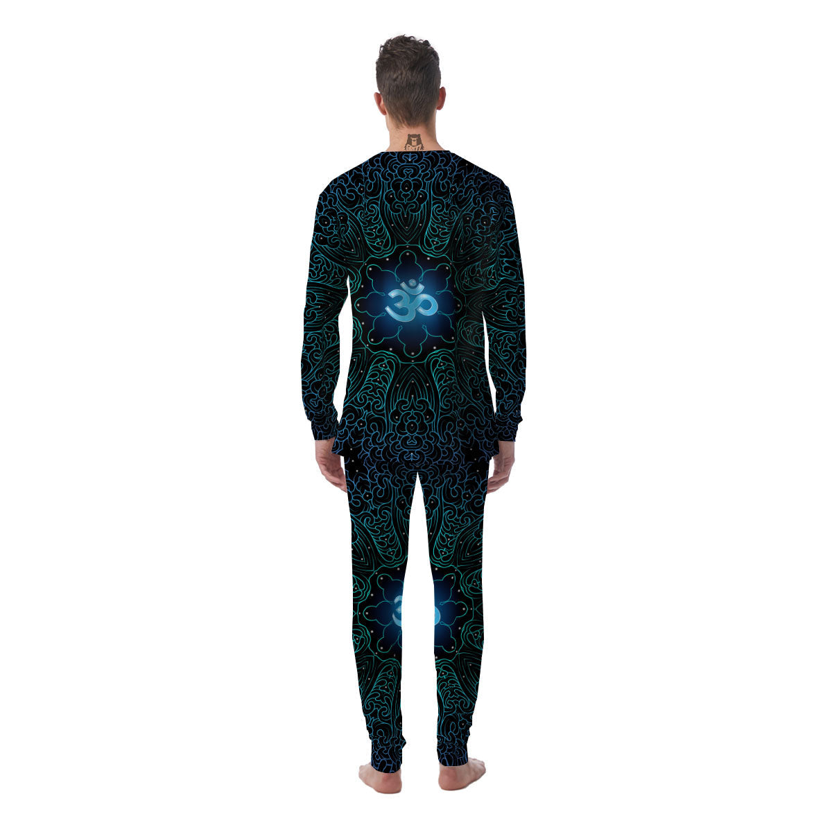 Om Psychedelic Print Men's Pajamas-grizzshop