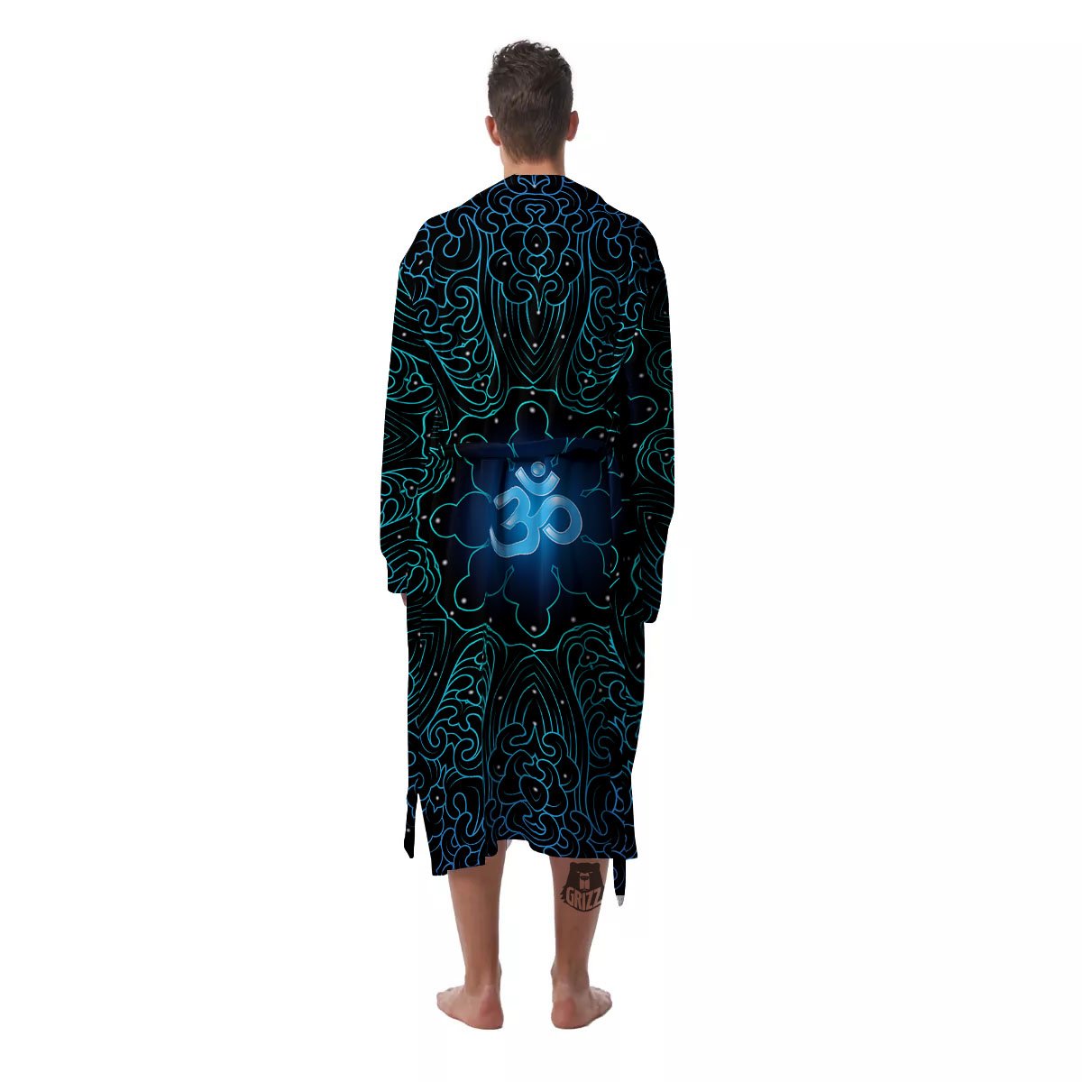 Om Psychedelic Print Men's Robe-grizzshop