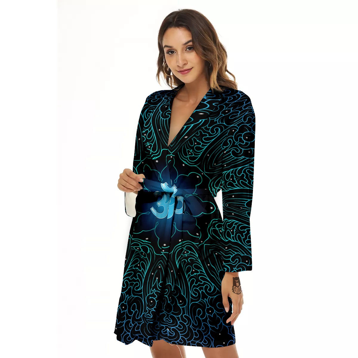 Om Psychedelic Print Women's Robe-grizzshop